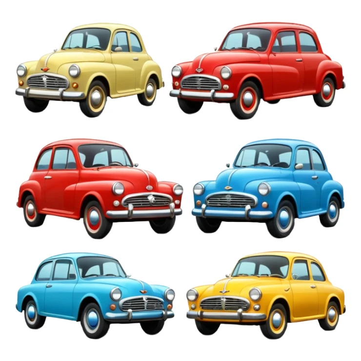 classic cars with different colors  sticker