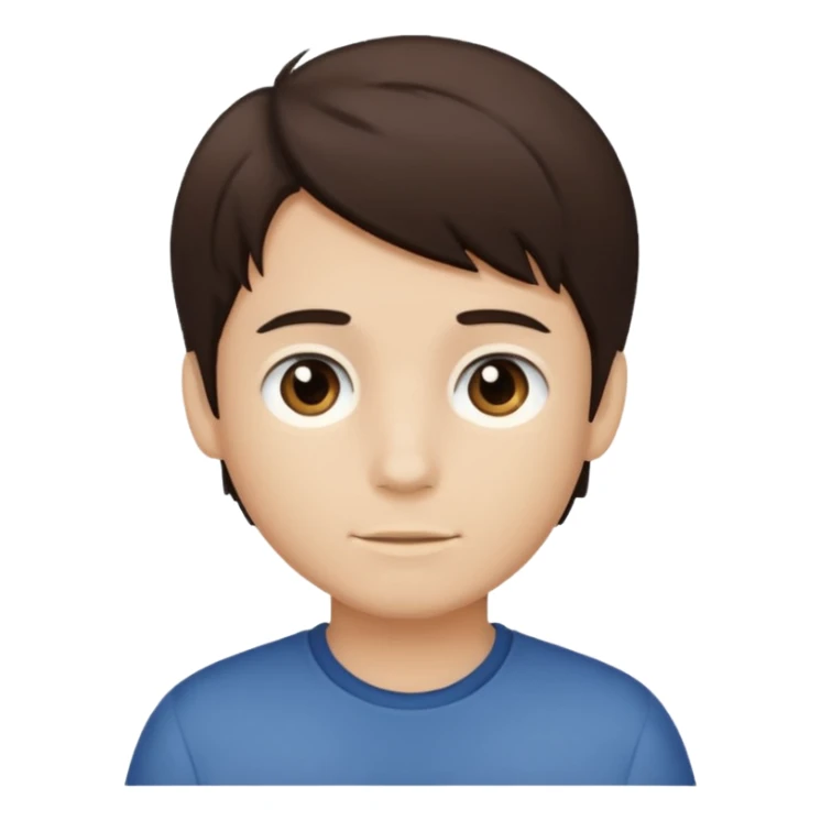 Dark brown hair, light skined and is a boy sticker