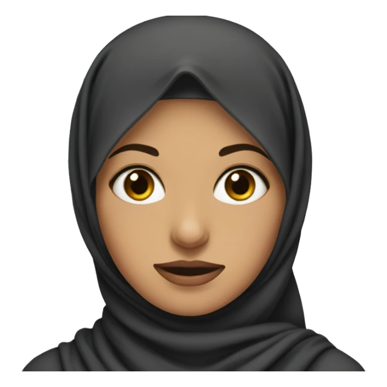 One woman wearing hijab with beating eyes sticker
