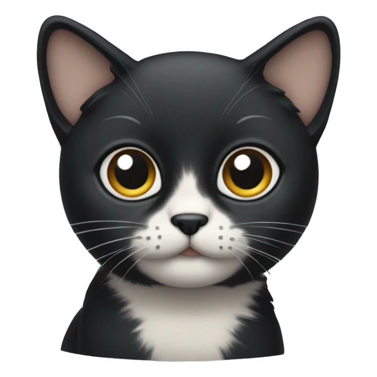 A cat with black Hair and big eyes sticker