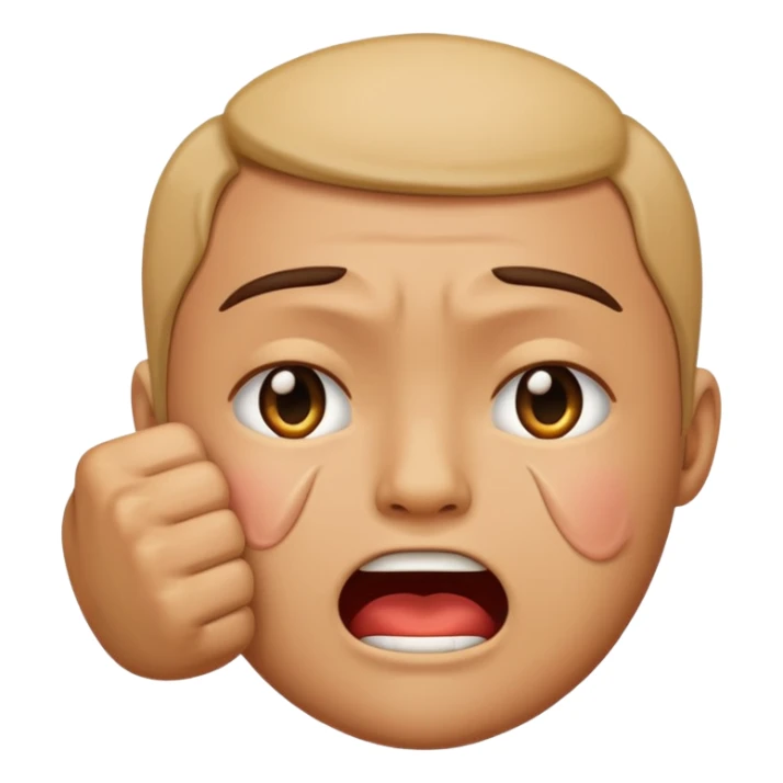 Tourne cet emoji 🤜 de -90 degrés et met le sur la bouche de cette emoji 😭 sticker