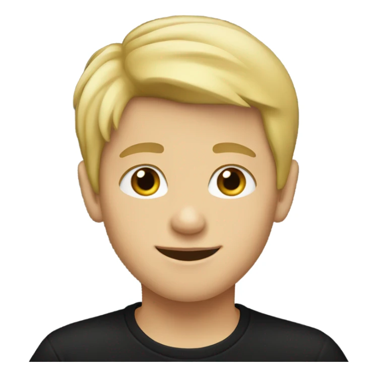 blonde-haired boy in black shirt sticker
