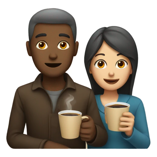 Man and woman drinking coffee  sticker
