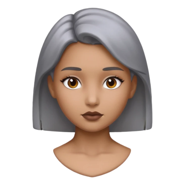 gray metal painted girl bust face included sticker