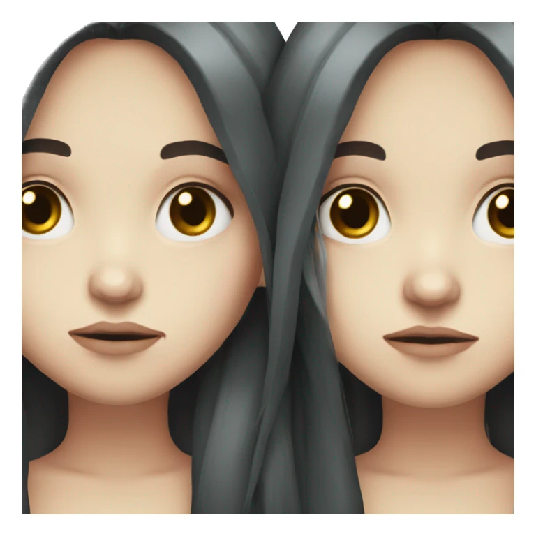 Sad pale girl long dark hair sticker