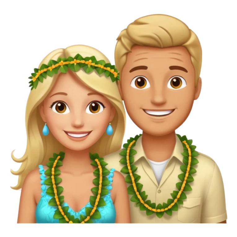 A white woman and man on their honeymoon sticker