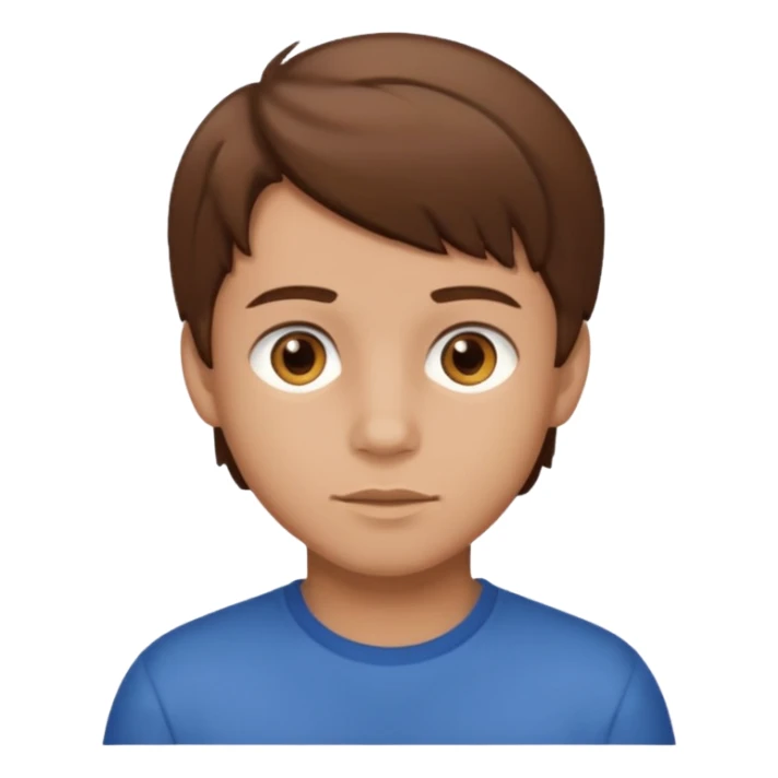 boy,  brown hair, , brown eyes,  skin, sticker