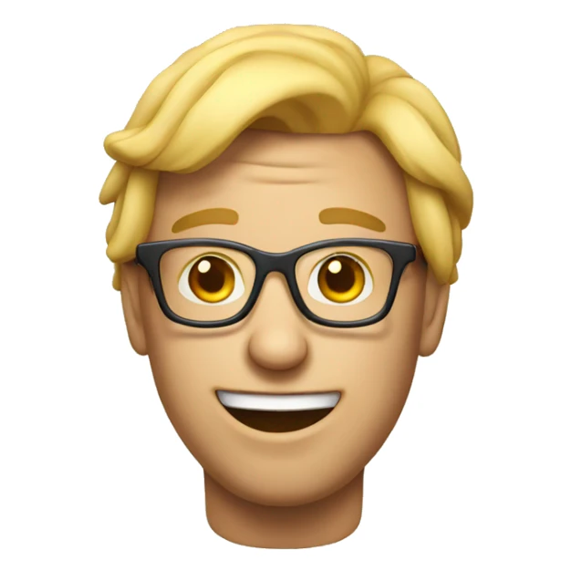 3d funny nerd emoji sticker