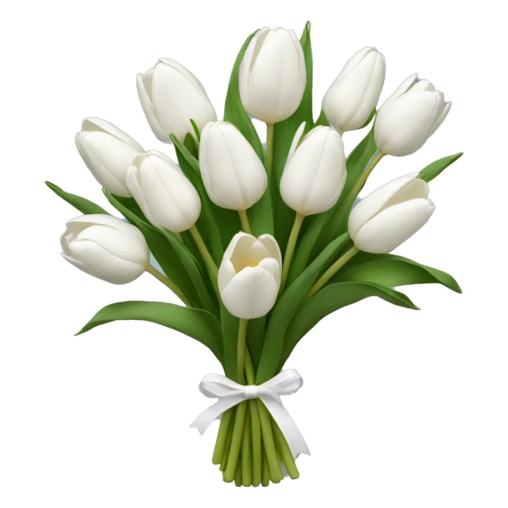 white tulip bouquet  sticker