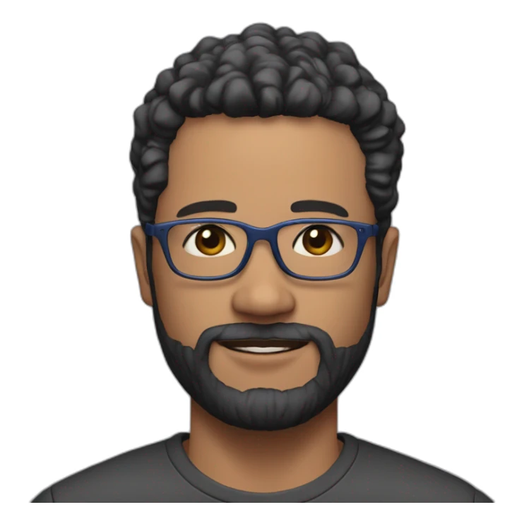 man 41 years old, tiny beard, black hair with silver with blue glasses, pink skin sticker