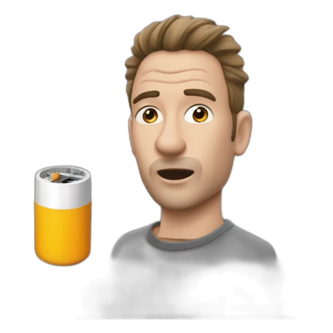 Yann WATRELOT qui fume une cigarette électronique  sticker