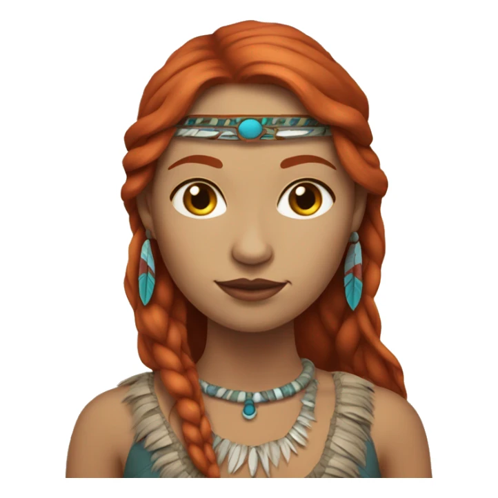 Pale skin Native american woman that is a redhead sticker