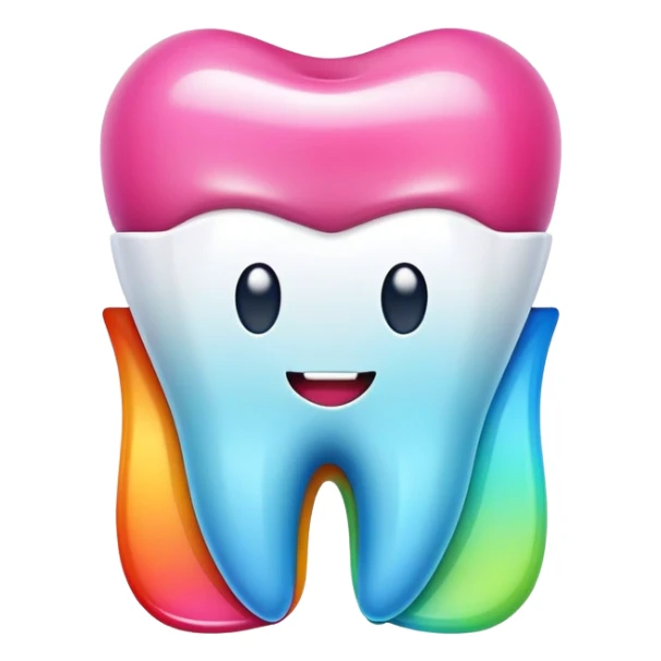 colorful dental app icon, tooth app with vibrant colors sticker