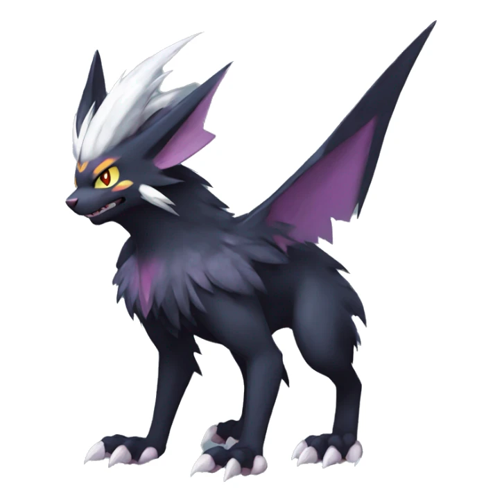 Edgy Cool Fluffy Shadow type Nargacuga-Noivern-Pokémon-fusion-cat Full Body sticker