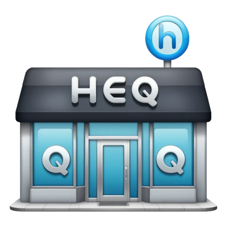 modern shop with the word HQ in the sign sticker