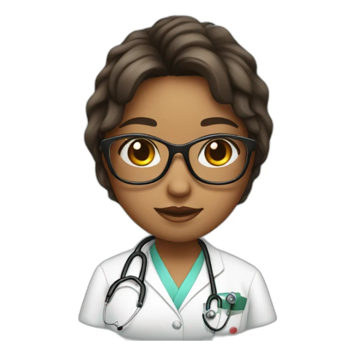 Girl doctor cute glasses with books  sticker
