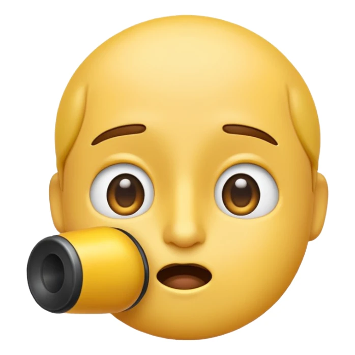 Small mouthed Whistling emoji looking at the sky suspiciously sticker