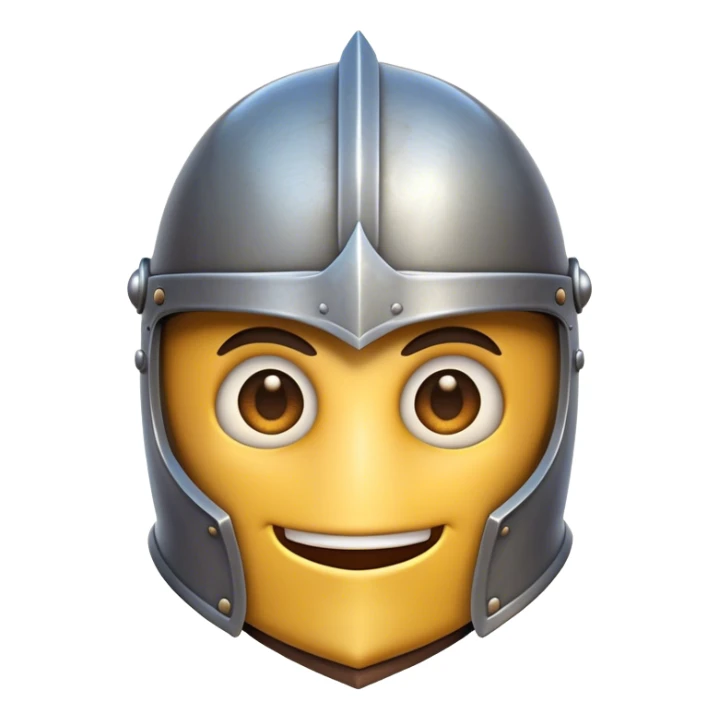 Clash of Clans aesthetic Comical Knight Portrait Emoji, Head tilted dramatically with an exaggerated, fun expression and wide, comically expressive eyes behind a quirky open helm, featuring a sturdy, cartoonish armored build with playful detailing and natural skin tone, Simplified yet hilariously expressive features, highly detailed, glowing with a slightly sassy metallic glow, high shine, dramatic yet playful, stylized with an air of cheeky medieval mischief, soft glowing outline, capturing the essence of a meme-worthy knight who brings lighthearted fun to epic battles! sticker