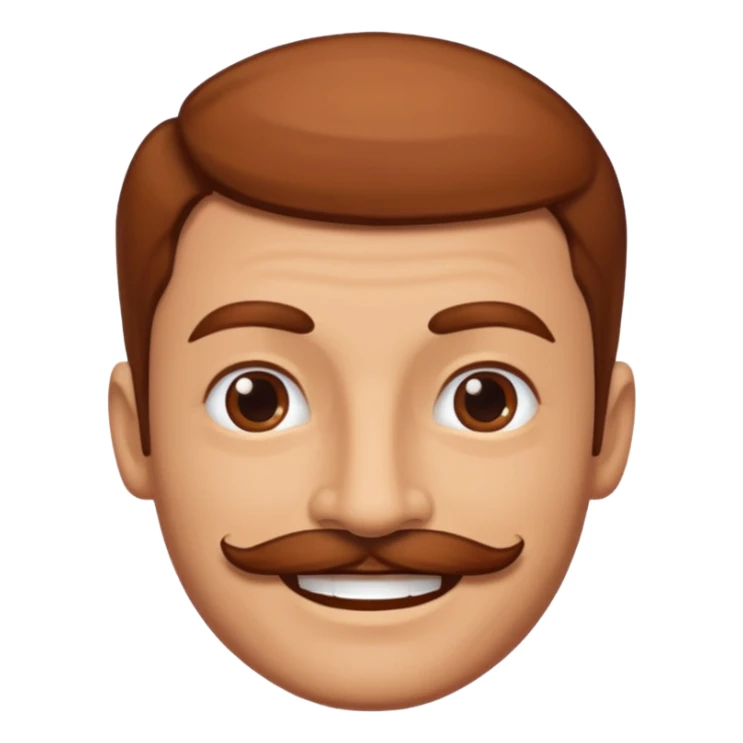 joyful portrait of a cinnamon skin toned man with thin mustache  sticker