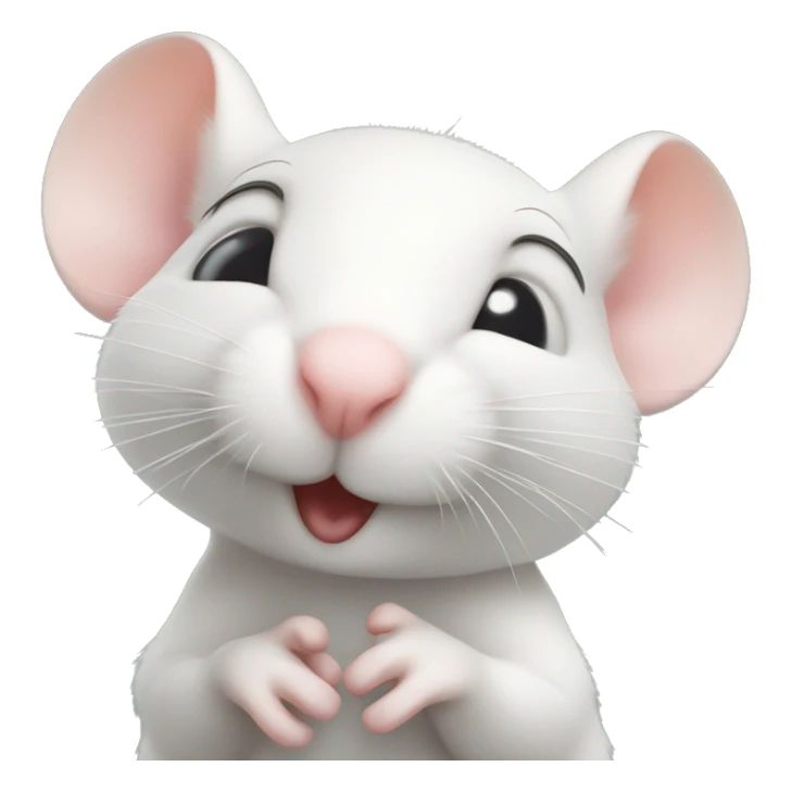 Cute white mouse giving a kiss to the camera sticker