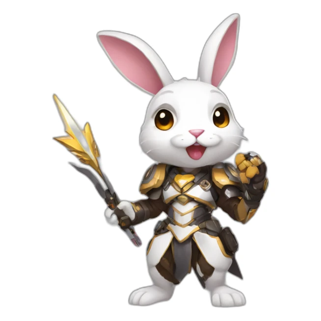 yugy bunny playing mercy overwatch sticker
