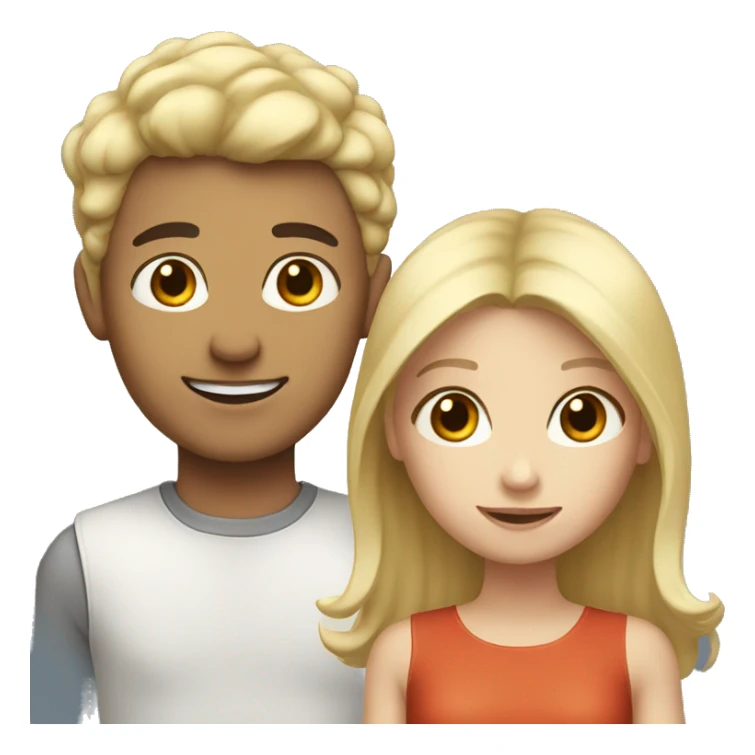 blonde girl and brunette boy  sticker