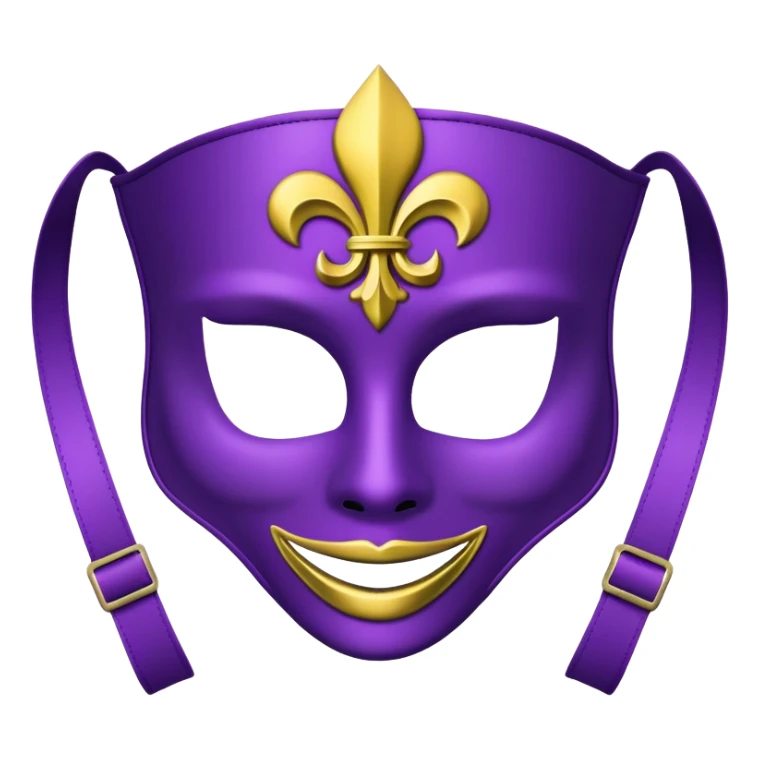 Louisiana themed ski mask with fleur-de-lis and Mardi Gras colors sticker