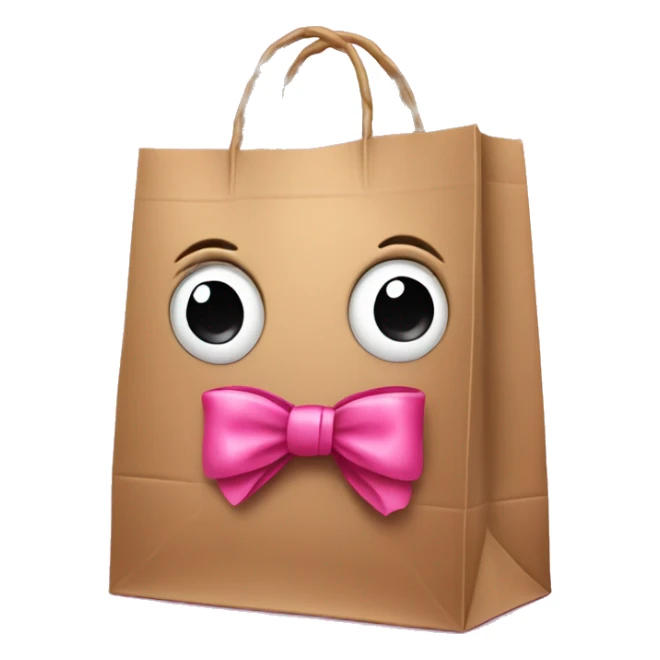 Realistic grocery bag with pink bow (without face) sticker