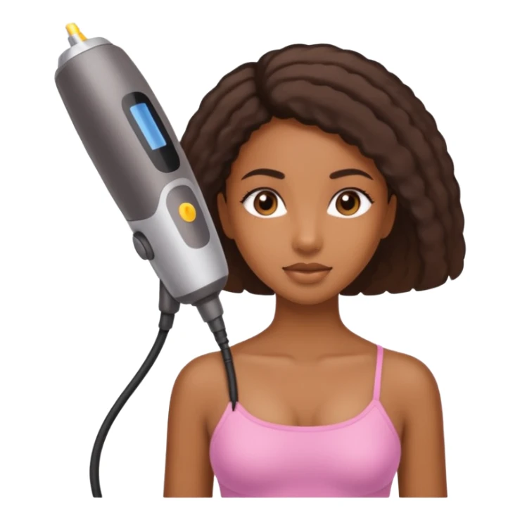 black girl receiving laser hair removal sticker