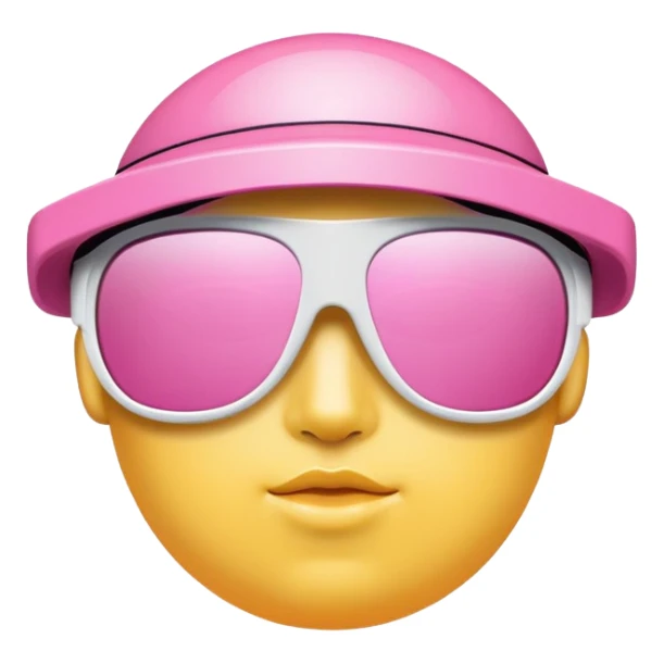 extra bulky pink visor sunglasses, ultra thick Y2K style, maximum chunky design sticker