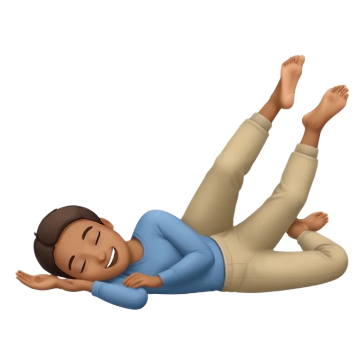 Laying down with feet in air all giggly  sticker