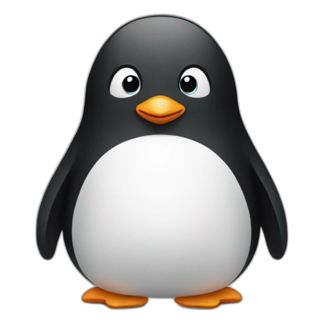 penguin wearing black top and white pants  sticker