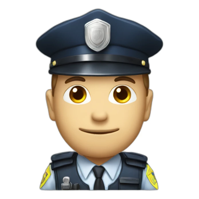 Mushroom-headed man with police suit sticker