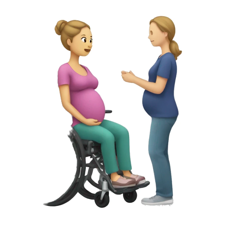 A pregant woman in a wheelchair sticker