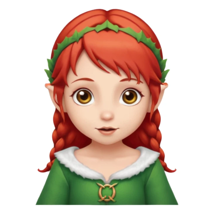 baby elf girl red hair sticker