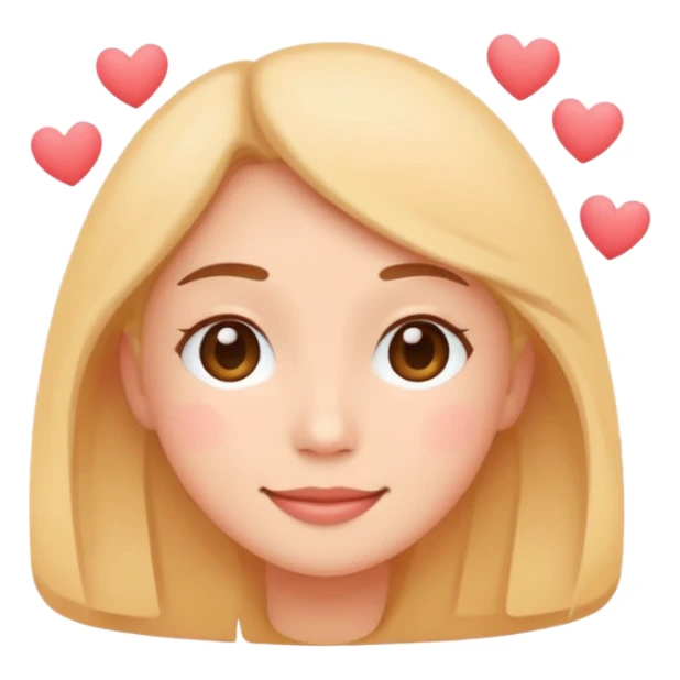 Soft love
Minimalist flat emoji face, warm gentle smile, visible soft blush, small floating hearts, romantic tender vibe, rounded vector style, transparent background sticker