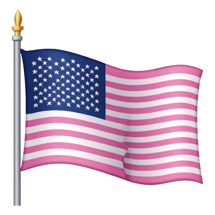 Drapeau Americain rose 100% sauf les etoile et les Bandes sticker