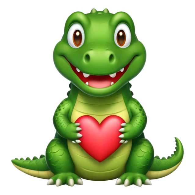 crocodile with heart eyes in love sticker