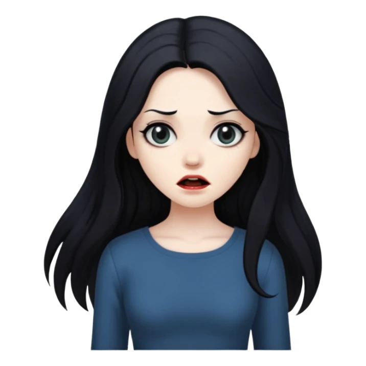 A realistic woman in horror, waist-length portrait sticker