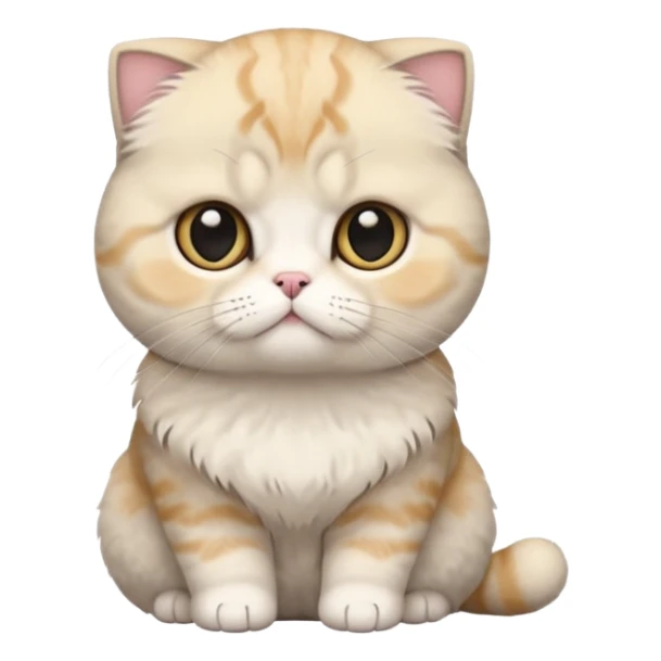 full body of scotish fold cat, front view sticker