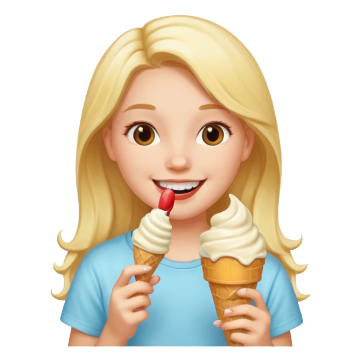 a girl eating ice cream sticker
