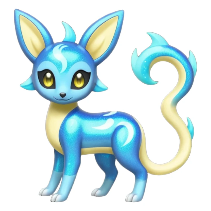 Bioluminescent Nigthly Glittery Shiny Starry Meloetta-Dewott-Salandit-Umbreon-Pokémon-Fakémon-fusion-hybrid-creature sticker