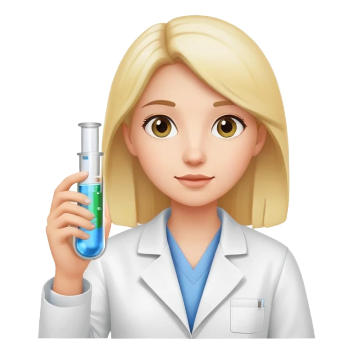 Girl in lab coat with test tube  sticker