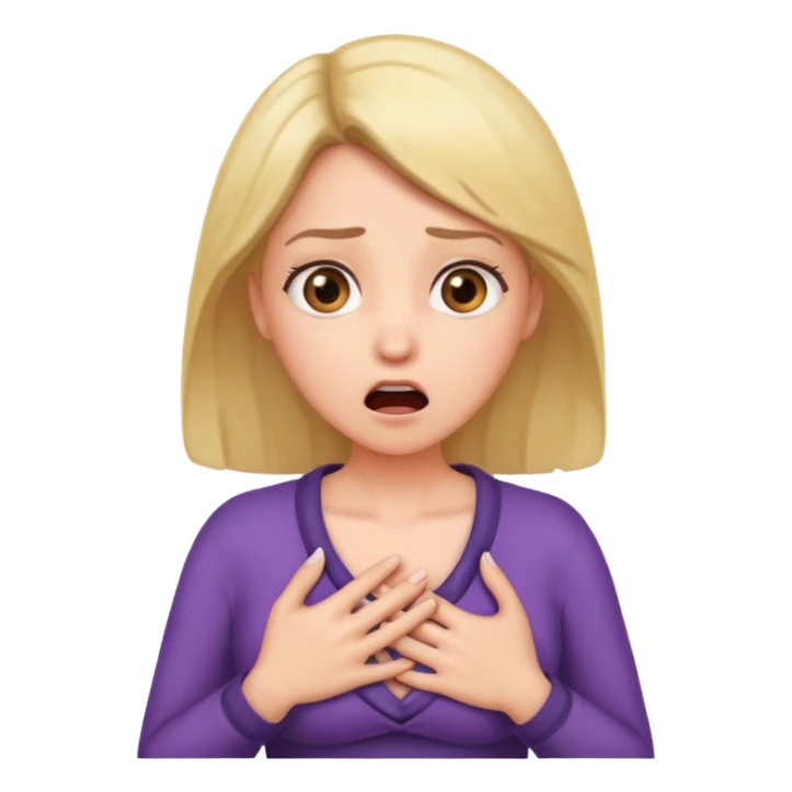 Shocked woman hand on her chest  sticker