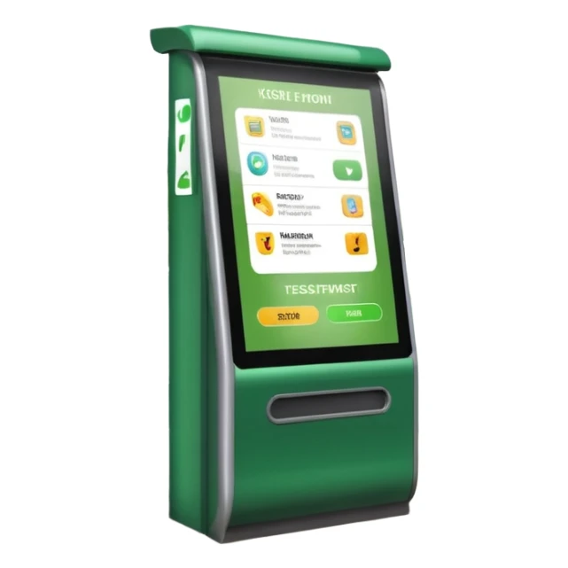 Digital Kiosk + green interface + public info, Street Advertisements. sticker
