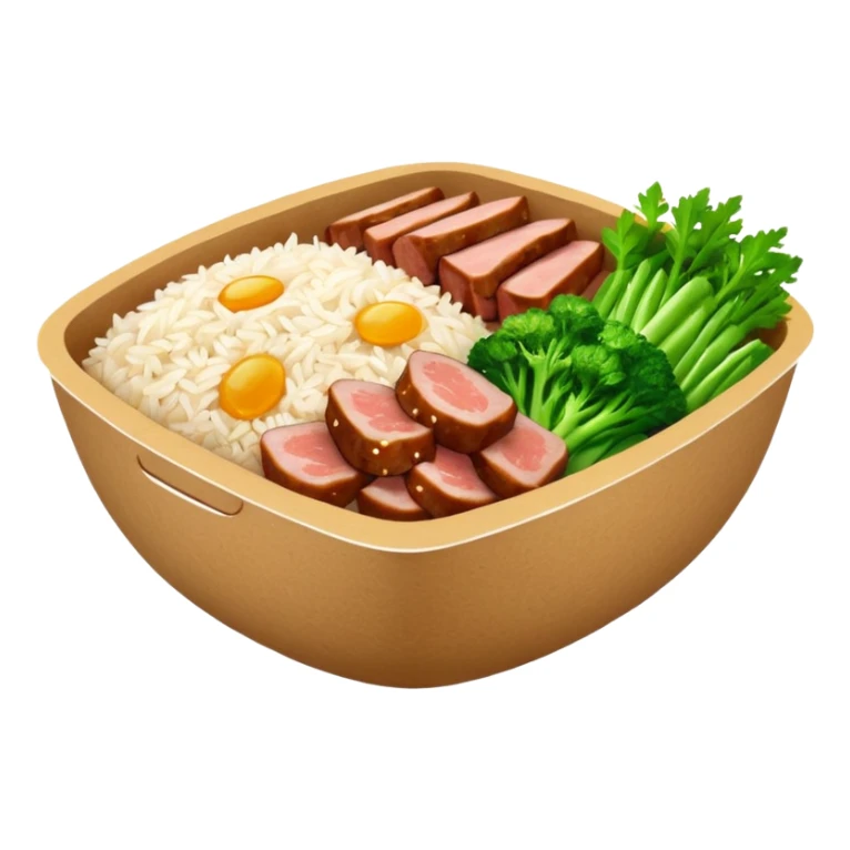 Retangular bowl made of kraft paper, 
The lunch box should be the most similar to this real one..
https://i.postimg.cc/FKcHz1tk/Screenshot-2025-11-11-alle-16-06-29.png

Can get more images of the bowl https://www.instagram.com/chefaporterbr/
Put inside food, like rice, green vegetables and meat. sticker