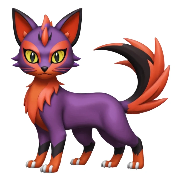 Liepard-Noivern-Litten-Sprigatito-Pokémon-fusion-creature (full body) sticker
