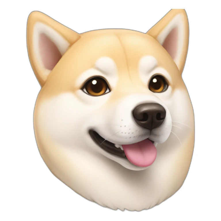 Cream Shiba Inu with silver heart name tag and blonde eyelashes sticker