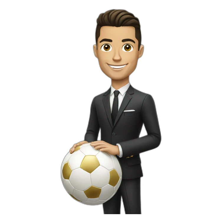 Cristiano Ronaldo with ballon d’or sticker