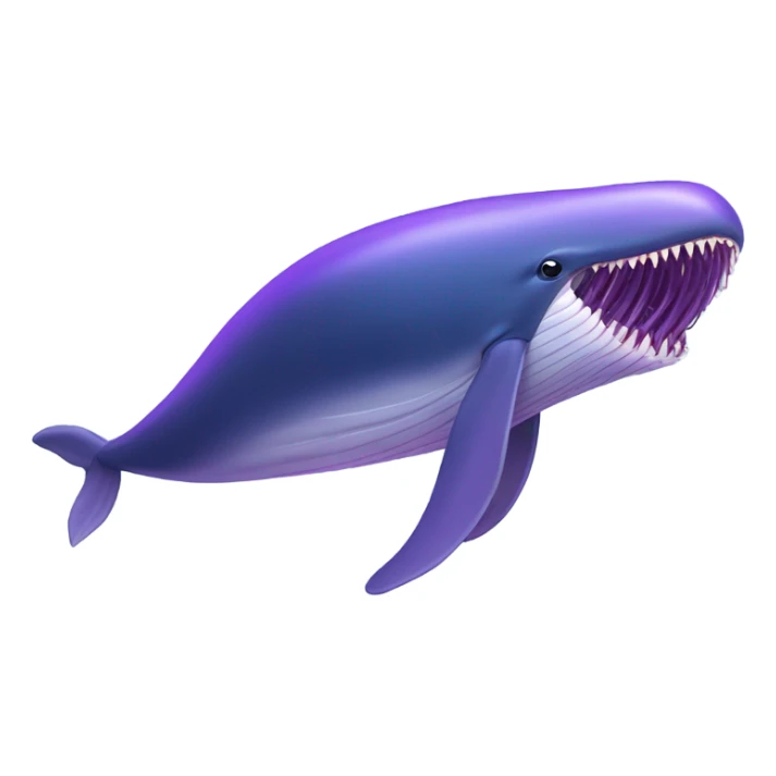 Blue whale purple, open mouth sticker